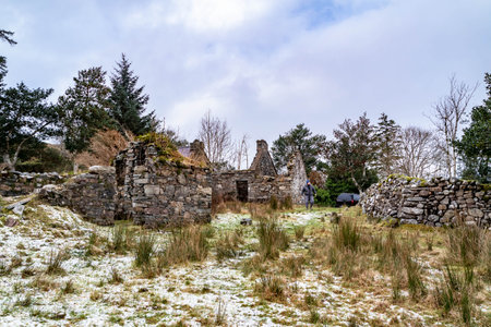 The lost village of Glenthornan by Dunlewey in County Donegal - Irelandの写真素材