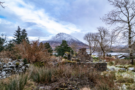 The lost village of Glenthornan by Dunlewey in County Donegal - Irelandの写真素材