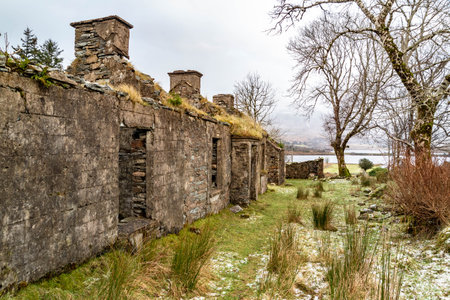 The lost village of Glenthornan by Dunlewey in County Donegal - Irelandの写真素材