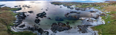 The coastline at Rossbeg in County Donegal during autumn - Irelandの写真素材