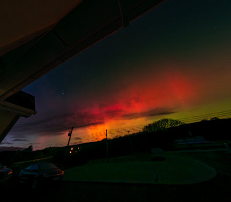 The Aurora Borealis, the northern lights, seen from County Donegal, Irelandの写真素材