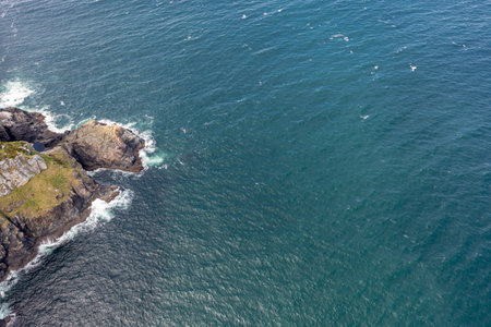 Aerial view of the cliffs of Horn Head at the wild atlantic way in Donegal - Ireland.の写真素材