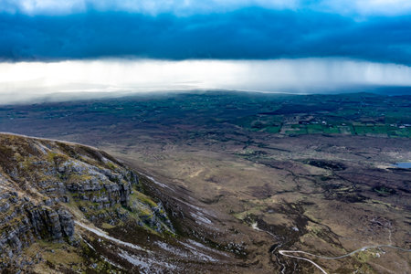 Aerial view of the Muckish mountain top in county Donegal. Irelandの写真素材