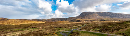 Aerial view of the Muckish railway walk in County Donegal, Irelandの写真素材