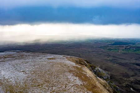 Aerial view of the Muckish mountain top in county Donegal. Irelandの写真素材