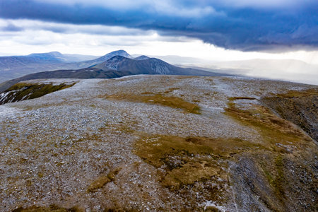 Aerial view of the Muckish mountain top in county Donegal. Irelandの写真素材