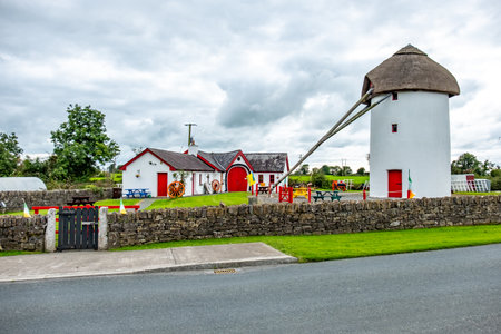The Elphin Windmill, an 18th century tower mill, restored in 1996 , County Roscommon, Irelandの写真素材