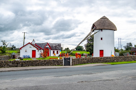 The Elphin Windmill, an 18th century tower mill, restored in 1996 , County Roscommon, Irelandの写真素材