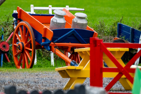 Traditional irish transportation cart with wheels