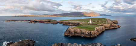 Aerial view of Rathlin island in County Donegal, Ireland