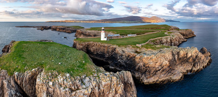 Aerial view of Rathlin island in County Donegal, Ireland