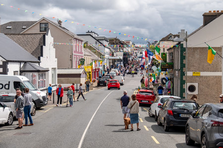 Dungloe, County Donegal, Ireland - July 31 2025 : Locals and visitors enjoy the Mary From Dungloe International Arts Festivalのeditorial素材