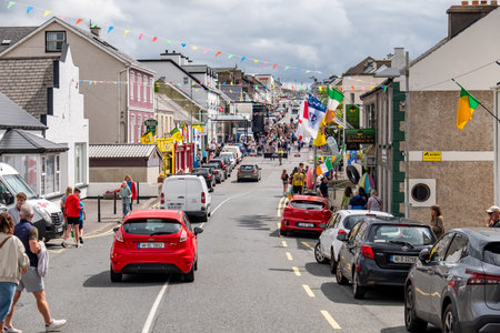 Dungloe, County Donegal, Ireland - July 31 2025 : Locals and visitors enjoy the Mary From Dungloe International Arts Festivalのeditorial素材