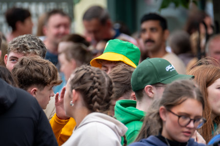 Dungloe, County Donegal, Ireland - July 31 2025 : Locals and visitors enjoy the big ceili at the Mary From Dungloe International Arts Festivalのeditorial素材