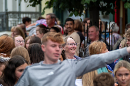 Dungloe, County Donegal, Ireland - July 31 2025 : Locals and visitors enjoy the big ceili at the Mary From Dungloe International Arts Festivalのeditorial素材