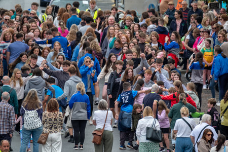 Dungloe, County Donegal, Ireland - July 31 2025 : Locals and visitors enjoy the Mary From Dungloe International Arts Festivalのeditorial素材
