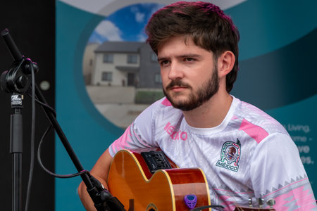 Dungloe, County Donegal, Ireland - July 31 2025 : Seanur is performing at the Mary From Dungloe...