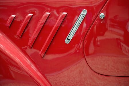 Vintage car - detail of elegant old classic retro vintage car closeupの写真素材
