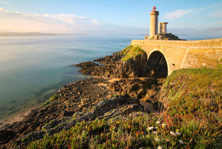 Petit Minou lighthouse near Brest city, Bretagneの写真素材
