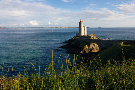 The Phare du Petit Minou, Brittany, Franceの写真素材