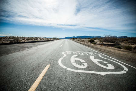 Route 66 in the Mojave Desert.の写真素材