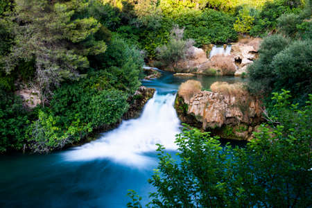 Waterfalls in Krka National Park in south Croatia.の写真素材