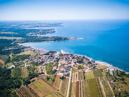 Aerial view of coast near Umag in Croatia, Istriaの写真素材