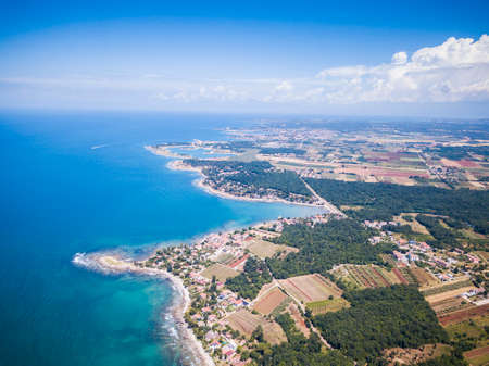 Aerial view of coast near Umag in Croatia, Istriaの写真素材