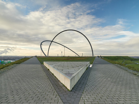 Herten, Germany - December 28, 2020: The Horizon Observatory on the Hoheward Heap. Ruhr Metropolis landmark.のeditorial素材