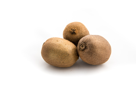 Ripe kiwi fruit isolated on white backgroundの写真素材