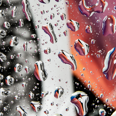 Water drops on colorful backgroundの写真素材