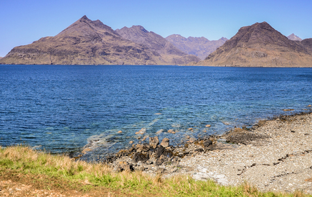 Isle of Skye, Scotland - Cuillin Hills seen from Elgolの写真素材