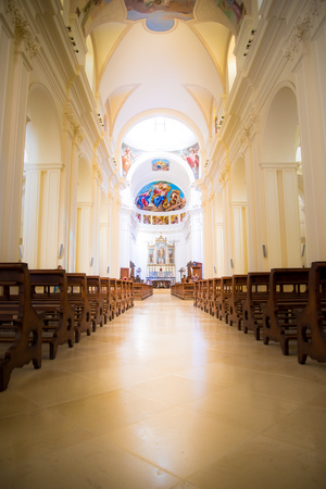 Noto, Sicily, Italy / December 2018: Basilica Minore di San NicolÃ² in Noto, Noto Cathedral is a Roman Catholic cathedral in Noto in Sicily, Italy. Its construction, in the style of the Sicilian Baroque, began in the early 18th century and was completed iのeditorial素材