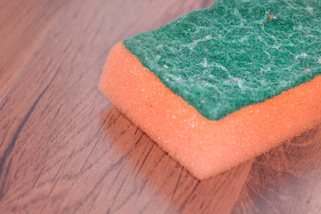 Close up old and dirty dish or kitchen spongeの写真素材