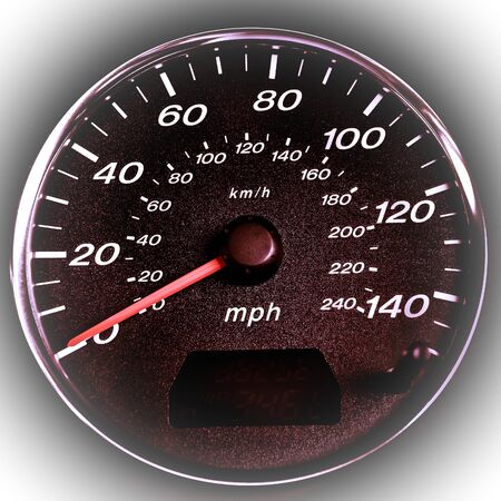 Close-up dashboard with speedometer and RPMの写真素材