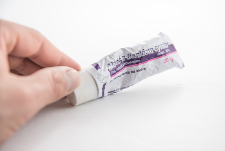 Alloa, Scotland - 13 August 2019: Masc z tlenkiem cynku creamのeditorial素材