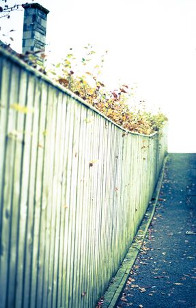 Wooden fence on a residential terraceの写真素材