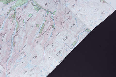 Close up of map of Scottish highlands