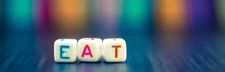Eat healthy food to stay healthy - blurred letters