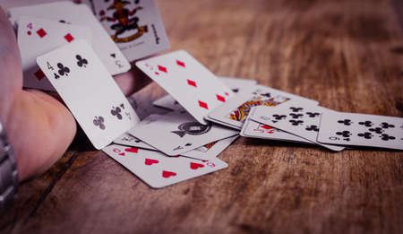 Cards on Table | Playing Cards | Standard Four Suits | Gamblingの写真素材