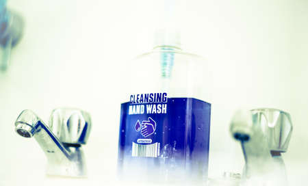 A hand soap with pumping lotion from bottleのeditorial素材