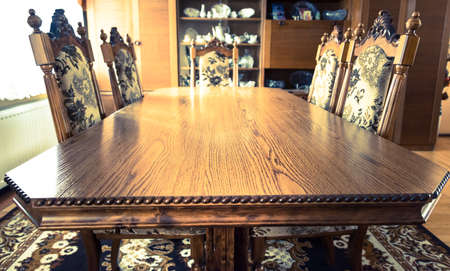 Vintage furniture - table and chairsの写真素材