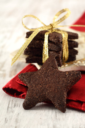 chocolate stars cookiesの写真素材