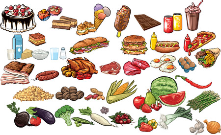 Food and beverages collection.のイラスト素材