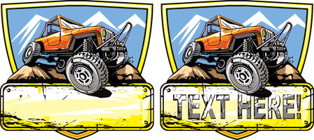 Off-road vehicle logo designのイラスト素材