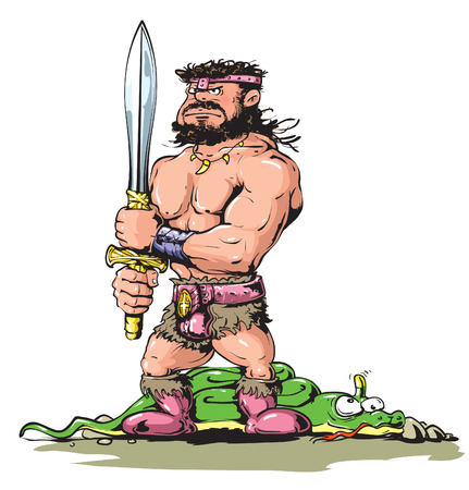 Funny Barbarian warriorのイラスト素材