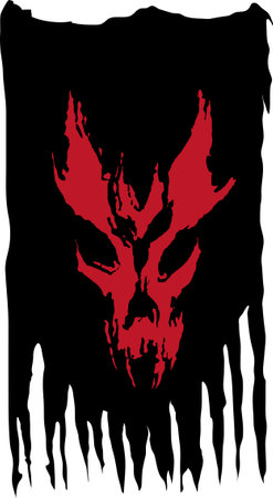 Flag of Moria Orcs - banner. Vector art illustration of the fantasy-themed flag. Flag Banner of the...
