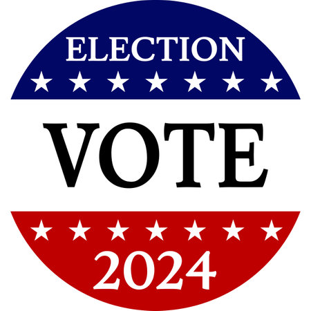Vector illustration of a badge for the 2024 American presidential electionの写真素材