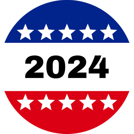 Vector illustration of a badge for the 2024 American presidential electionの写真素材