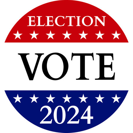 Vector illustration of a badge for the 2024 American presidential electionの写真素材
